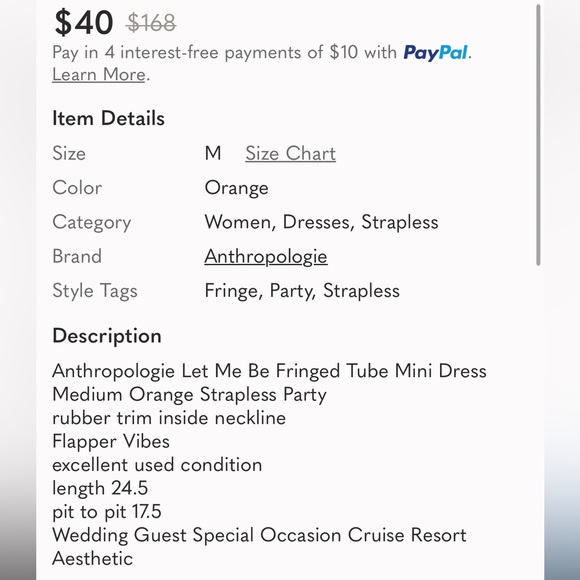 Anthropologie Let Me Be Fringe Tube Dress - Picture 2 of 7